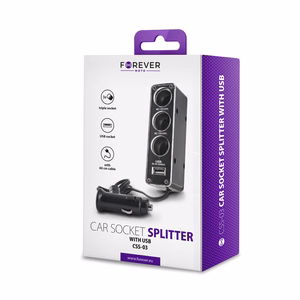 Forever 3-in-1 pistikupesa jaotur USB-kaabliga CSS-03