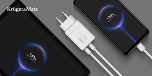Kruger&Matz 45 W GaN võrgulaadija Power Delivery ja Quick Charge'iga