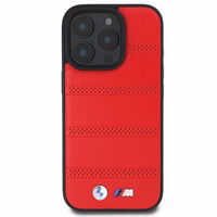 BMW M Perforated And Stitched Line MagSafe ümbris jaoks iPhone 16 Pro - punane