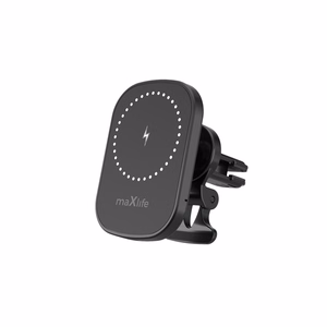 Maxlife autohoidja õhuventilaatorile MXCH-16 magnetiline traadita laadimisega must 15W