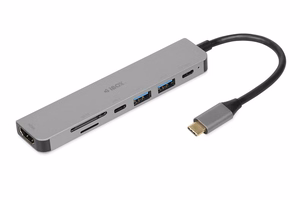 iBox IUH3SL4K USB-jaotur USB Type-C 5000 Mbit/s Hõbe