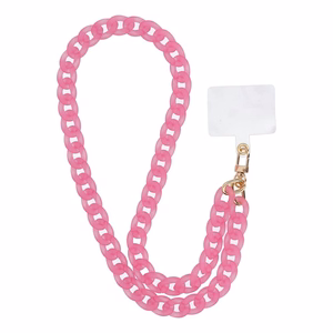 PANAMA LONG Phone lanyard, Phone pendant / cord length 80cm (40cm in the loop) / on neck - roosa