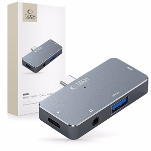 HUB Tech-Protect V6 4in1 USB-C - USB-A 3.0 / USB-C PD100W / HDMI / mini jack 3.5mm - hall