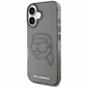 Karl Lagerfeld IML Rhinestones Karl Head Ümbris jaoks iPhone 16 must