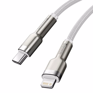 USB-C kaabel jaoks Lightning Baseus Cafule, PD, 20W, 2m (valge)