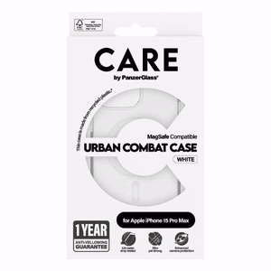 CARE by PanzerGlass Urban Combat Ümbris MagSafe jaoks iPhone 15 Pro Max - Valge