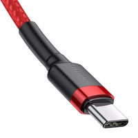 Baseus cable Cafule PD 2.0 USB-C - USB-C 2,0m 3A punane 60W