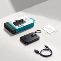 Joyroom JR-PBF18 22.5W 10000mAh Powerbank koos sisseehitatud Lightning kaabliga + USB-C kaabel 0.25 cm - Must