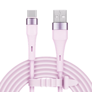 Kruger&Matz Basic USB–USB-C silikoonkaabel, 1 m, roosa