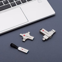 Pendrive 64GB USB 3.2 Gen 1 (USB A / USB C) Forcell F-Data Metal Duo hõbedane
