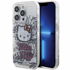 Hello Kitty IML Kitty On Bricks Graffiti ümbris jaoks iPhone 15 Pro Max - valge