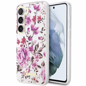 Guess GUHCS23MHCFWST S23+ S916 белый/белый жёсткий чехол Flower Collection