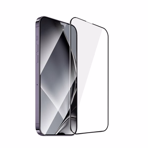 Karastatud klaas metallraamiga iPhone 14 Pro Max 6,7", must raam