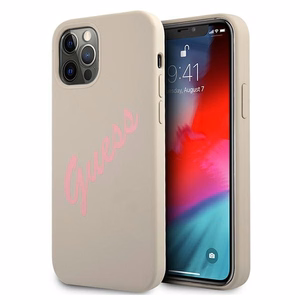 Guess GUHCP12MLSVSGP iPhone 12/12 Pro 6.1" серо-розовый/серо-розовый жёсткий чехол Silicone Vintage