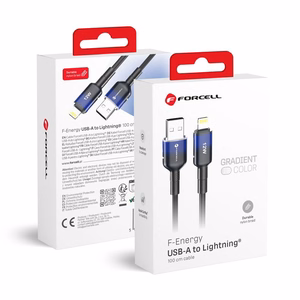 Kaabel USB A to Lightning Forcell F-Energy 2,4A 12W Gradient 1 m C353 must