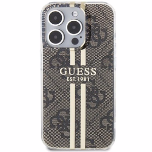 Guess IML 4G kuldne Stripe ümbris jaoks iPhone 15 Pro - brown