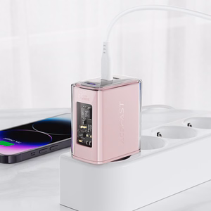 Acefast Laadija GaN 65W 3 ports (1xUSB, 2xUSB C) purple (A45)