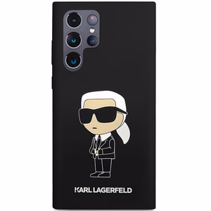 Karl Lagerfeld Silicone Ikonik ümbris jaoks Samsung Galaxy S24 Ultra - must