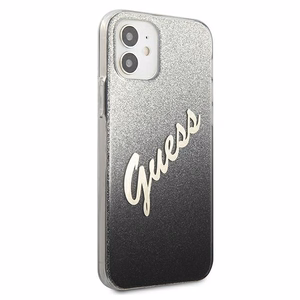 Guess GUHCP12SPCUGLSBK iPhone 12 mini 5.4" чёрный/чёрный жёсткий чехол Glitter Gradient Script