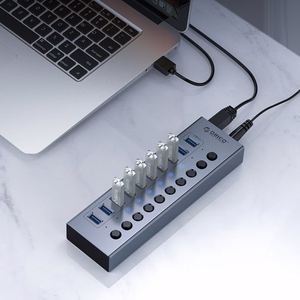 Orico BT2U3-16AB Jaotur 16x USB-A 3.0 lülititega - hall