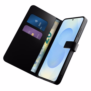 Puro Booklet Ümbris with Flip and Wallet jaoks Samsung Galaxy S25 - must