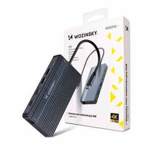 USB-C Hub 14 in 1 Wozinsky WDS03Y5S Multifunctional, Aluminum, jaoks 3 Monitors, with 15 cm Kaabel - Hall