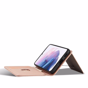 Magnetkaardi ümbris Samsung Galaxy S22 + (S22 Plus) Kott rahakott kaardihoidja roosa