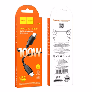 Кабель USB C - USB C Hoco PD 6A 100W 1 m X96 чёрный