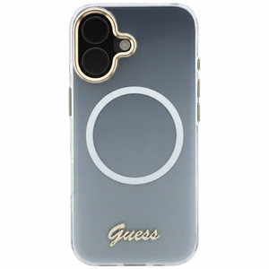 Guess IML Gradient Script Metal MagSafe Ümbris for iPhone 17 - valge