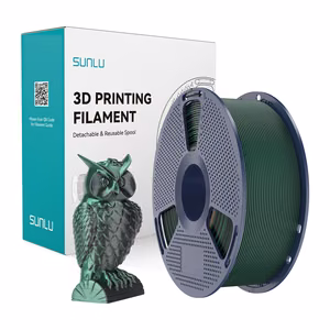 Sunlu PLA+ Silk kahevärviline filament (must ja roheline)