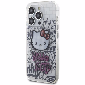 Hello Kitty IML Kitty On Bricks Graffiti ümbris jaoks iPhone 15 Pro Max - valge