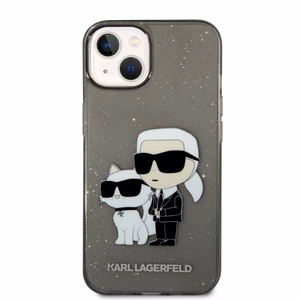 Karl Lagerfeld Glitter Karl&Choupette ümbris jaoks iPhone 14 Plus - must
