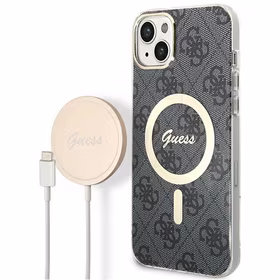 Set Guess GUBPP14SH4EACSK Ümbris+ Charger iPhone 14 6.1" must/must hard ümbris 4G Print MagSafe