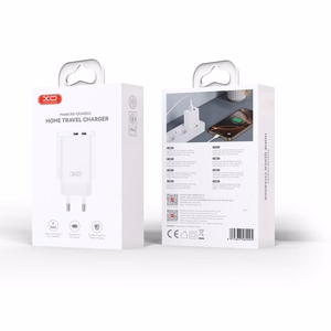 XO seinalaadija CE34 2x USB 2,4A, valge + USB-C-kaabel