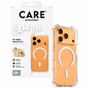 CARE by PanzerGlass Fashionable Samba Ümbris w. Valge MagSafe jaoks iPhone 17 Pro - Läbipaistev