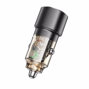 Borofone Car charger BZ20A Smart - USB + Type C - QC 3.0 PD 83W transparent-black