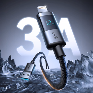 Joyroom S-A16 Pro Prism Series 3A USB-A - Lightning Kaabel with Display 1.2m - must