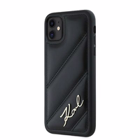 Karl Lagerfeld Diagonal Quilted Script ümbris jaoks iPhone 11 / Xr - must