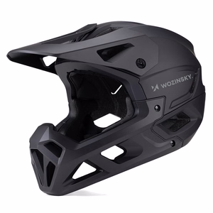 Wozinsky kogu nägu kattev jalgrattakiiver eemaldatava visiiriga, 60–62 cm, must