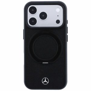 Mercedes MagSafe nahast ümbris rõngasalusega mudelitele iPhone 18 Pro / 17 Pro, must