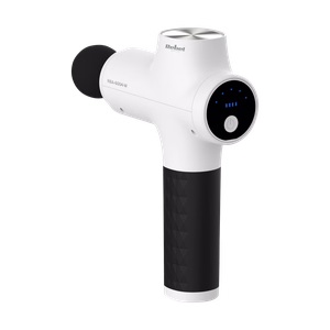 REBEL ACTIVE massage gun with 8 attachments, white