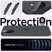 Spigen Optik GLAS.TR Camera Protector 2-PACK jaoks iPhone 16 / 16 PLUS - must