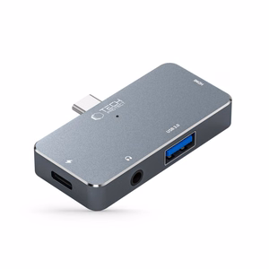 HUB Tech-Protect V6 4in1 USB-C - USB-A 3.0 / USB-C PD100W / HDMI / mini jack 3.5mm - hall