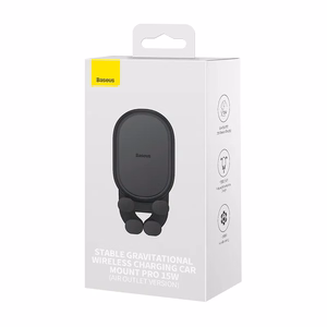 Stabiilne gravitatsiooniga juhtmevaba laadimise autohoidik Baseus Pro 15W (must)
