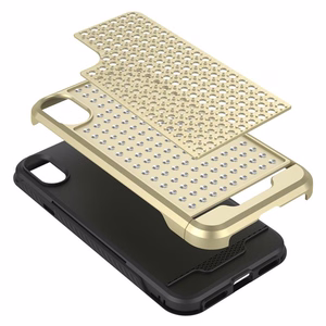 Zizo Star Diamond Hybrid ümbris seadmele iPhone X, kuldne ja must
