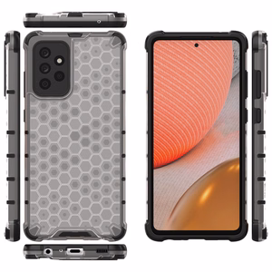 Honeycomb Case kaitsekate TPU kaitserauaga Samsung Galaxy A72 4G läbipaistev