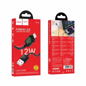 Kaabel koos LCD USB A to Lightning Hoco 2,4A 1,2 m U146 must