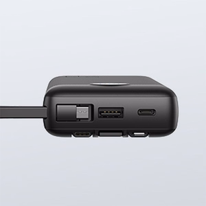 Powerbank Veger C20 (W2047 / W2059) 20000 mAh with built-in Micro-USB cables / Type C / Lightning must