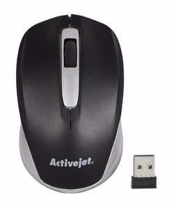 Activejet AMY-313 juhtmevaba USB hiir (optiline; 1200 DPI; must ja hall)