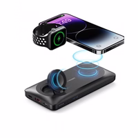 Power Bank Veger "W1156" must 10000mAh (juhtmevaba laadimine 15W / PD 22.5W / QC3.0)